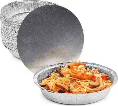 Immagine prodotto di 40 stampi rotondi in alluminio con coperchio, ideali per torte