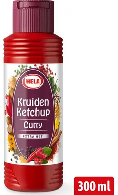 Produktbild von Hela Kruiden Ketchup Curry Extra Hot, 300g – Würzige, scharfe Curry-Ketchup-Sauce