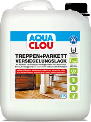Produktbild von CLOU Aqua Clou Treppen- und Parkettversiegelungslack L10 Seidenglänzend 5 Ltr