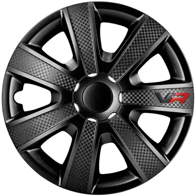 Productafbeelding van 15-inch zwarte/carbon velgdoppen, wieldeksels, wielbeschermers, PP 5155B, AutoStyle