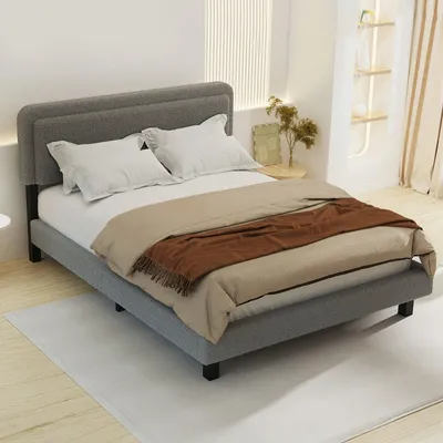 Obrázek produktu pro Rám postele - Dvojlůžko - Postel s platformou - Dětská postýlka - Rozkládací pohovka - Čalouněná čelo postele - 160x200 cm