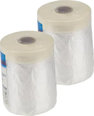 Produktbild von 2 Rollen Abdeckfolie 55cm mit Malerkrepp (2x 33m auf Rolle)