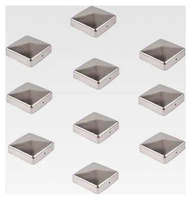 Produktbild von 10 Stück Edelstahl Pfostenkappen Abdeckkappen für Pfosten Pyramide 101 mm 10x10 cm