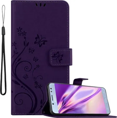 Obrázek produktu pro Cadorabo pouzdro pro Samsung Galaxy J5 2017 Protective Cover in Purple Pouzdro na mobil Flowers Flower