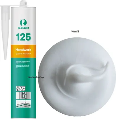 Produktbild von Ramsauer 125 Handwerk 1K Silikon Dichtstoff 310ml Kartusche weiß