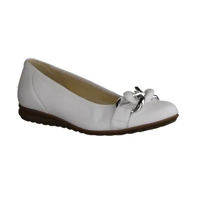 Produktbild von Gabor Comfort 22625-50  Damenschuhe, Ballerina, Weiss, Leder, G-Weite - Damenschuhe Modische Pumps / Ballerina, Weiß, leder (cervo)