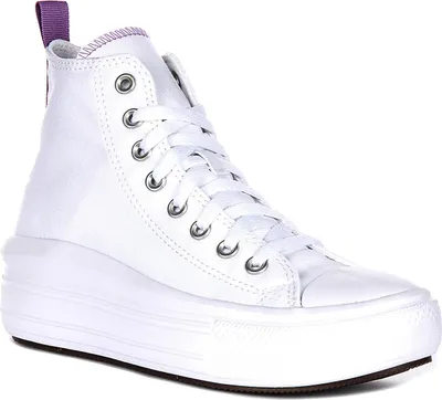Produktbild von Converse All Star Move Hi A03667C in Weiß Lila für Junior – 6.5 UK - 40 EU - 7 US / White Purple