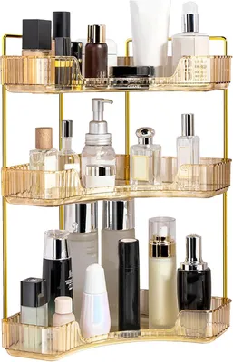 Productafbeelding van Make-up organizer, cosmetica-organizer met 3 niveaus, voor badkamer