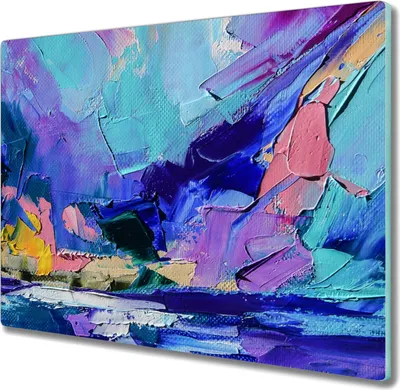 Produktbild von Coloray Hackbrett Kochplattenabdeckung Herdabdeckplatte 60x52 cm Schneidebrett Küchenbrett - abstrakte Farbe
