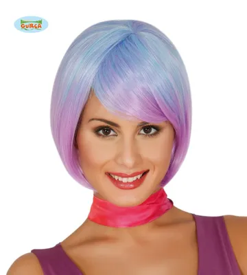 Produktbild von lila-blaue Kurzhaar Disco Perücke für Damen lila-blaue Kurzhaar Disco Perücke für Damen