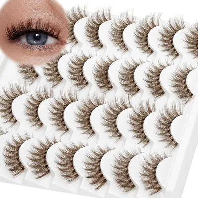 Produktbild von Künstliche Wimpern Cat Eye 14 Paar C Curl Klarband Natürlicher Look