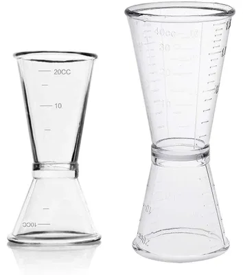 Messbecher-Set 2-tlg., 10/20 & 20/40 ml, transparent, für Cocktails