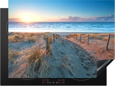 Produktbild von KitchenYeah© Herdabdeckplatte Strand - Meer - Sonne - Düne , 71x52cm, Küche Deko, Glaskeramikkochfeld Herdabdeckung, Abdeckplatte fùr Kochfeld