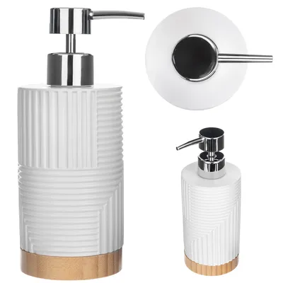 Produktbild von KADAX Flüssigseifenspender für Seife, 320 ml, weißer Badezimmerbehälter mit Pumpe