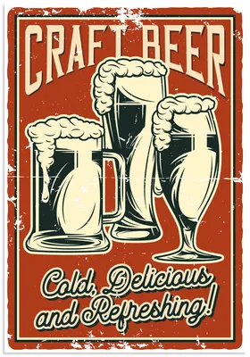 Produktbild von ARTland Wandbild Alu für Innen & Outdoor Craft Beer Größe: 90x130 cm