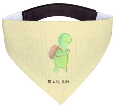 Produktbild von Mr. & Mrs. Panda Halstuch Für Hunde Schildkröte Wanderer - Gelb Pastell - Geschenk, Hund, Motivationssprüche, Entpannt, Hundetuch, Motivationsspruch, Tuch, Motivation