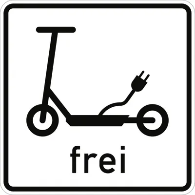 Produktbild von Verkehrsschild VZ1022-16, Elektrokleinstfahrzeuge frei, Alu, RA1, 420x420 mm