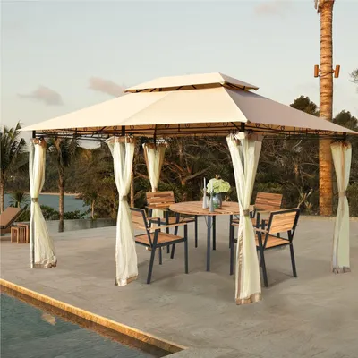 Obrázek produktu pro Kovový zahradní pavilon - Stan na party - Pergola - Pavilon - Stany - Odnímatelné boční stěny