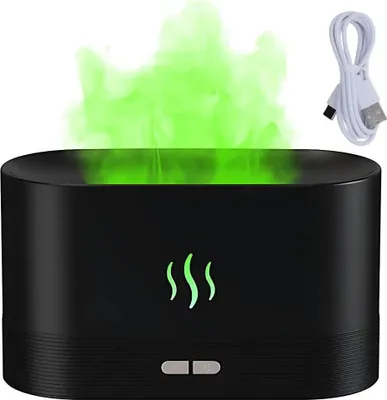 Obrázok produktu pre Verk 24640 Zvlhčovač vzduchu s efektom plameňa RGB LED, USB, 180 ml, čierny