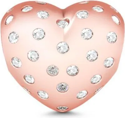 Produktbild von Gnoce Charm funkelndes Herz BMCT35 Silber rosévergoldet