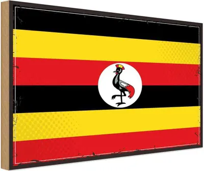 Produktbild von vianmo Holzschild 30x40 cm Ugandas Retro Uganda Flagge Fahne Wappen