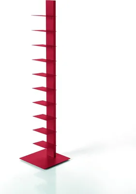 Produktbild von BBB Italia - Sapiens - Bücherturm freistehend 152cm ROT – platzsparendes Bücherregal für modernes Wohnen
