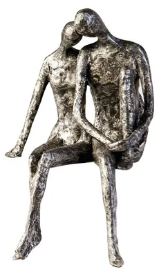 Imagen del producto de Escultura decorativa, pareja, resina sintética, color plateado, juego de 1 unidad.Altura: 25.00 cmAncho: 18.00 cmProfundidad: 12.00 cmCódigo: 59657