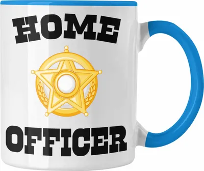Produktbild von Trendation - Home Office Geschenk Tasse Kaffeetasse Homeoffice Zubehör Gadget Geschenke Männer Frauen Lustig Home Officer (Blau)