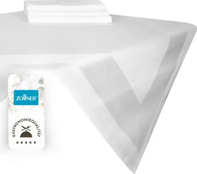 Produktbild von 4er Set Tischdecken / Mitteldecken, 80x80 cm, weiß, 100% Baumwolle