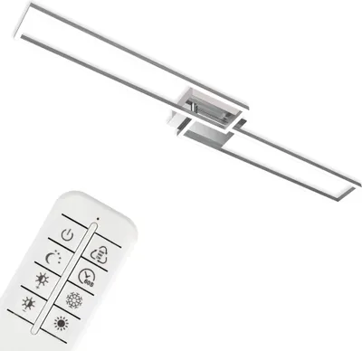 Obrázek produktu pro Designové stropní svítidlo Briloner CCT LED, nastavitelná teplota světla + jas, obdélníkové (chrom) -