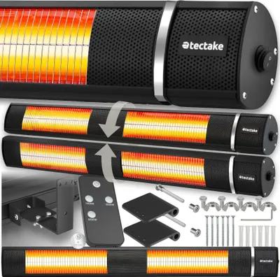 Produktbild von tectake® Infrarotheizstrahler Solaria Horizon 3 Leistungsstufen, 1000, 2000 und 3000 W einfache Montage, 95 x 11 x 10,5 cm