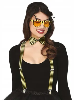 Produktbild von Guirca Bienenkostüm Accessoires Set mit Brille und Hosenträgern