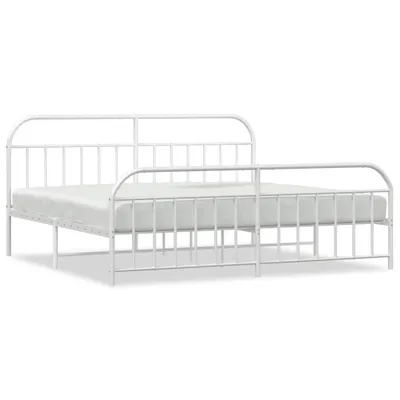 Immagine prodotto di vidaXL Struttura letto con testiera e pediera in metallo bianco 200x200 cm