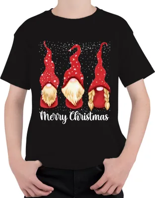 Produktbild von Merry Christmas schwedische Weihnachten - Gnome Weihnachtsgeschenk Christmas Uni Kinder T-Shirt, Schwarz, 116