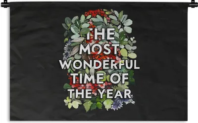 Produktbild von MuchoWow® Wandteppich Wandbehang Pflanzen - Blumen - Zitate - Weihnachten 60x40 cm Tapisserie Dekoration Wandtuch - Wanddekorationen