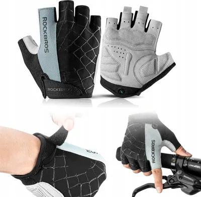 Produktbild von Rockbros | Fahrradhandschuhe kurz - Größe L - Gelb - Atmungsaktiv - Ergonomisch - Komfortabel