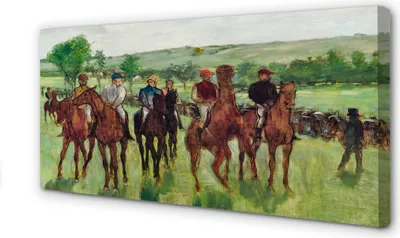 Produktbild von Leinwandbild 120x60 Wandkunst Kunst Reiten