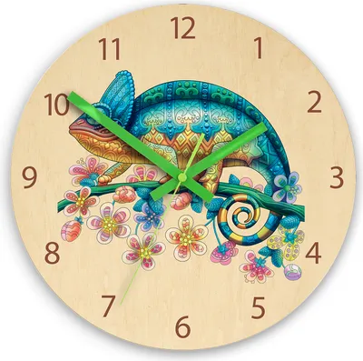 Produktbild von ModernClock, Wanduhr, Wanduhr für Kinder, Kameleon stille Wanduhr, 30 cm