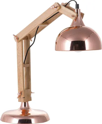 Produktbild von BELIANI Büroleuchte Kupfer Metall und Holz 53 cm Arm und Schirm verstellbar Kabel mit Schalter Industrie Look