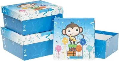 Produktbild von Geschenkbox für Kinder, 3er-Set, Affe, ROZETTE