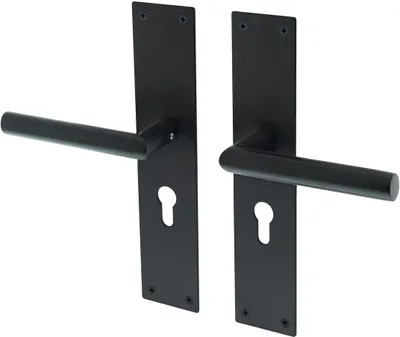 Immagine prodotto di Maniglie per porte Lavuzo Nuoro nere - Maniglie per porte con piastra PC55 - Per set