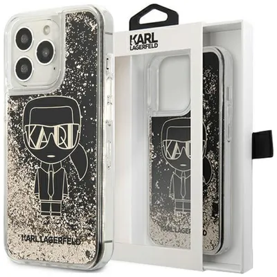 Produktbild von Karl Lagerfeld KLHCP13XLGGKBK iPhone 13 Pro Max 6,7" schwarz Hardcase Liquid Glitter Gatsby Handytasche