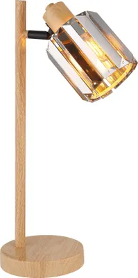 Produktbild von NOWA Tischleuchte Metall holzoptik, 1x E14