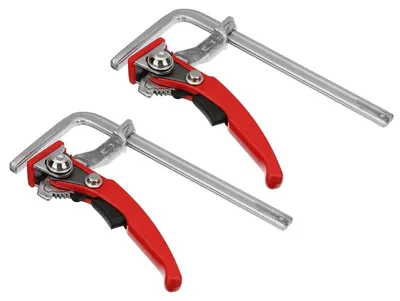 Immagine prodotto di Morsetti MFT - Morsetti a serraggio rapido - Set da 2 - 160 x 60 mm - Lega di acciaio - Adatti per guide e lavorazione del legno