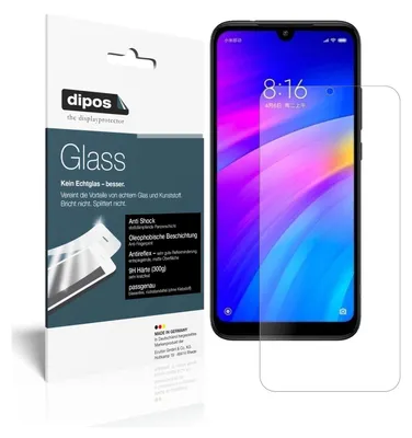 Produktbild von 1x Schutzfolie für Xiaomi Redmi 7 matt - Anti-Shock 9H Folie dipos Glass Kunststoffglas
