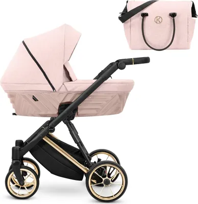 Produktbild von Kunert Ivento Premium 2in1 Kinderwagen in Pink mit Goldrahmen