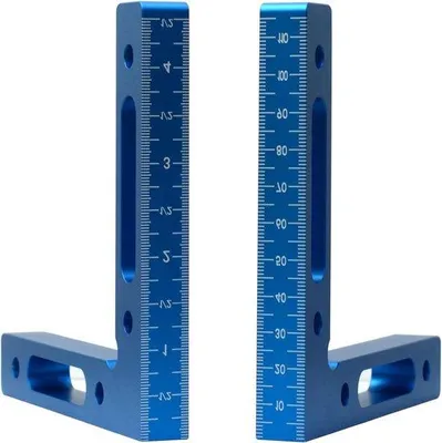 Image de Équerre d'angle en L à 90 degrés en alliage d'aluminium, outil de menuiserie avec coffret de rangement