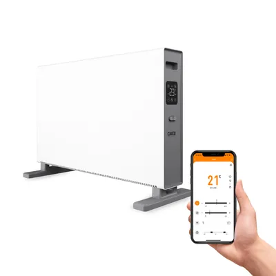 Produktbild von Calex Smart Elektroheizung, WLAN Konvektor Heizung Mobile Elektroheizung Energiesparend, Leise Heizung Elektrisch, Standgerät Heizkörper Elektrisch mit Thermostat & App Steuerungg, 2000 W