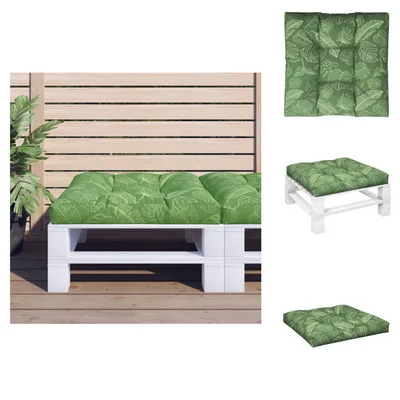 Image de vidaXL Coussin de palette motif feuilles 80x80x12 cm Tissu - coussin de siège
