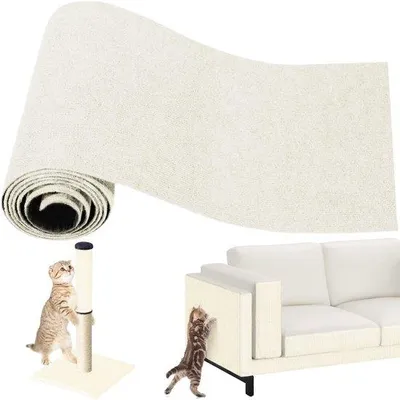 Obrázek produktu pro Samolepicí podložka pro kočky, 200 cm x 40 cm, ochrana pohovky před kočkami, podložka pro kočky k vlastní montáži, škrabadla pro kočky, stěna pro kočky, ochrana nábytku před kočkami, ochrana dveří, stěn a lavic (béžová)